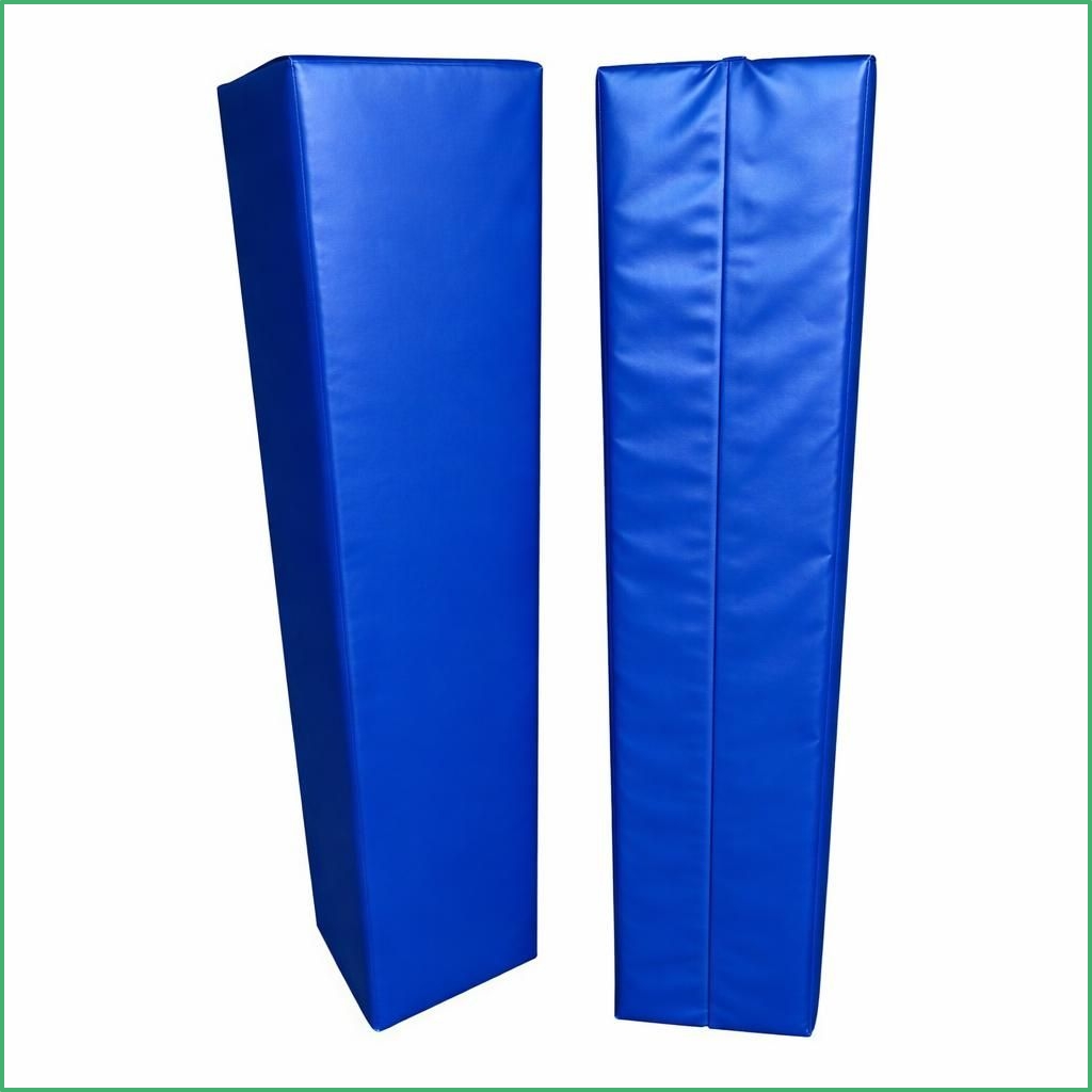 Synsport sports equipment - Rugby Pole Protectors 2 | Synsport Two blue padded gym mats standing upright against a white background.
