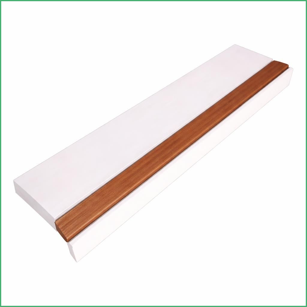 Synsport sports equipment - Take Off Board Competition Kick out | Synsport Long white baseboard with a central brown wood inlay strip